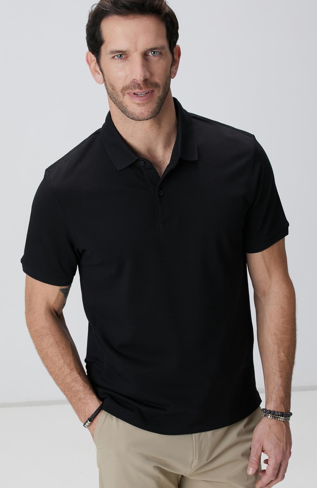  Network Erkek N-Tech Siyah Polo Yaka T-shirt