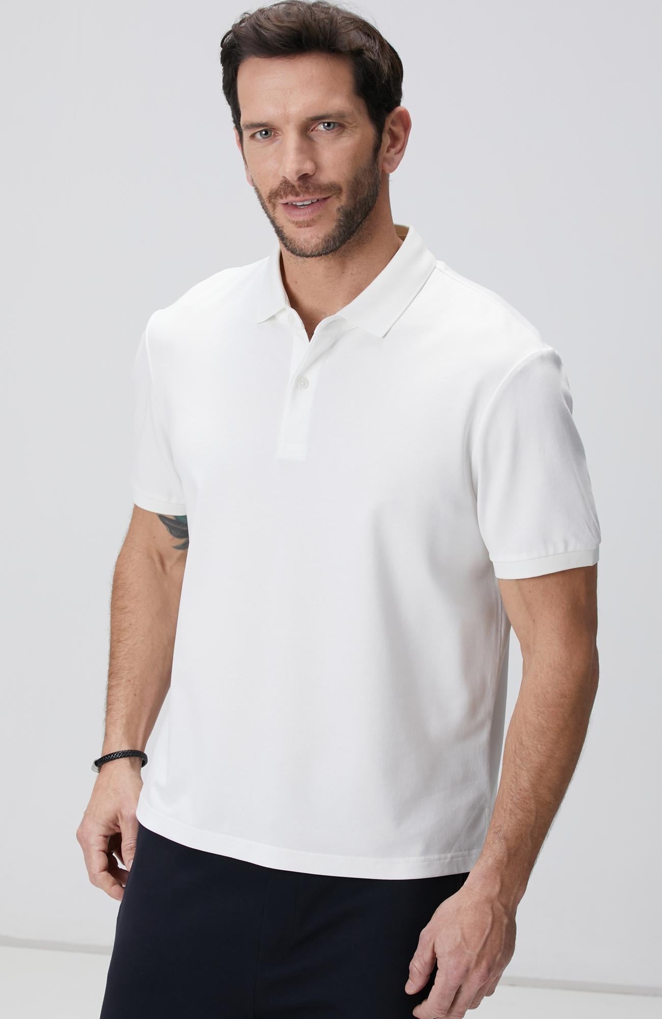  Network Erkek N-Tech Beyaz Polo Yaka T-shirt