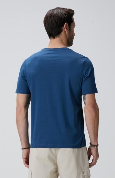  Network Erkek Indigo Basic T-shirt