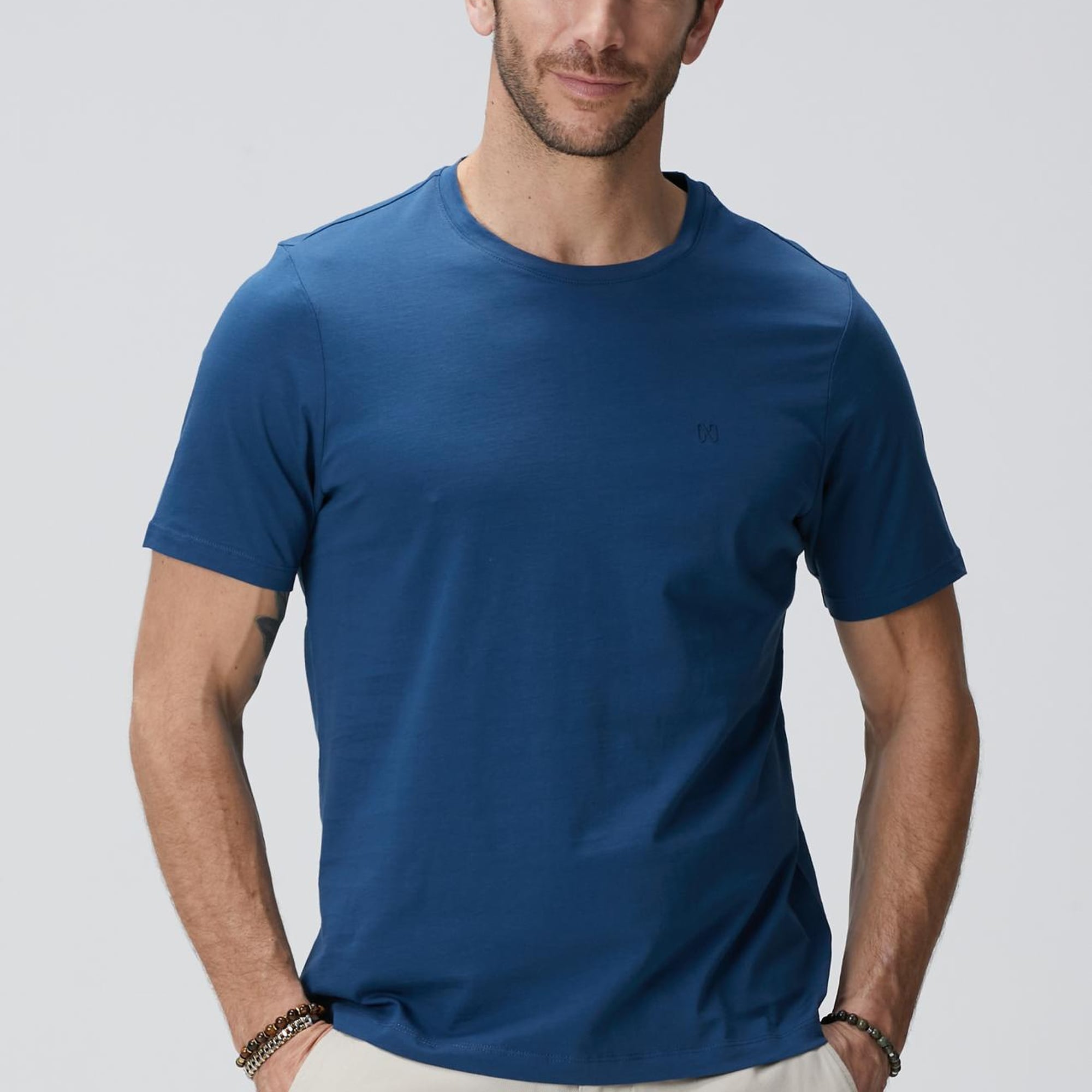 Network Erkek Indigo Basic T-shirt