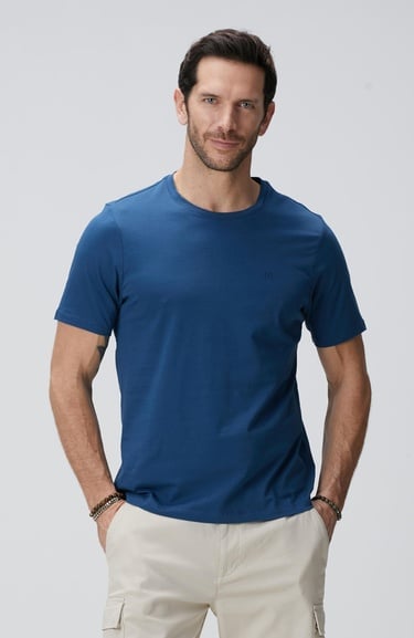  Network Erkek Indigo Basic T-shirt