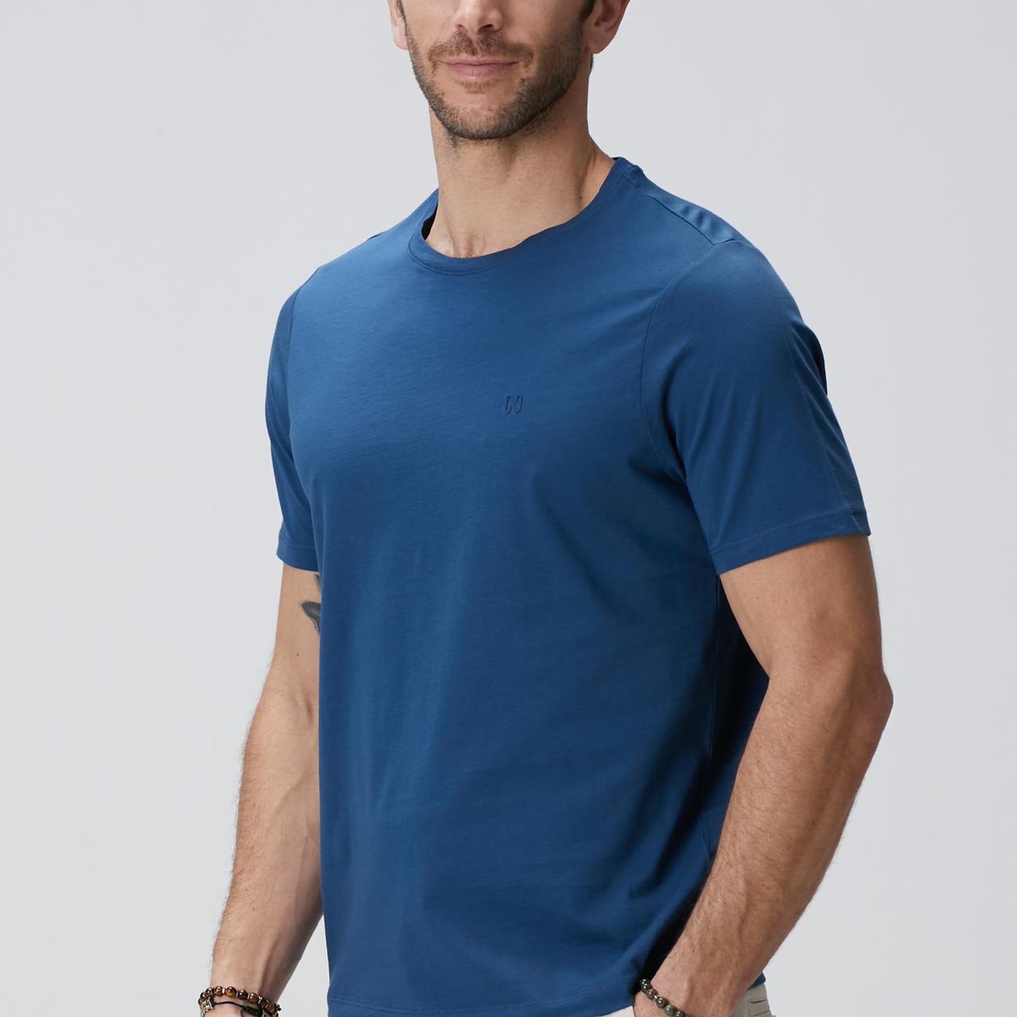 Network Erkek Indigo Basic T-shirt