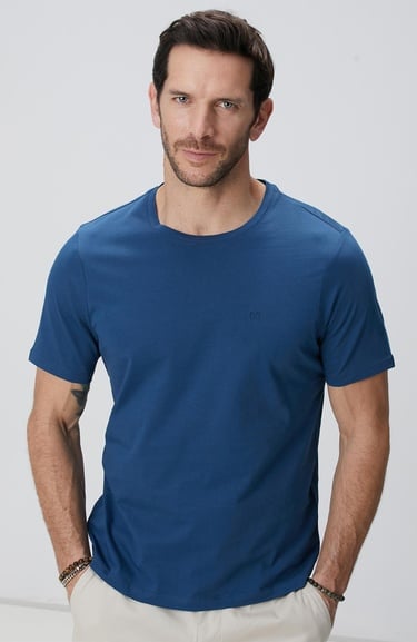  Network Erkek Indigo Basic T-shirt