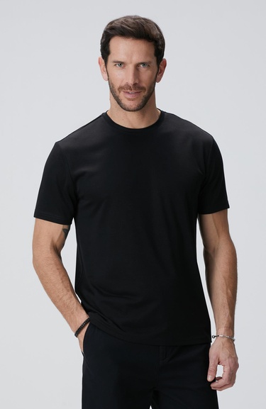  Network Erkek Siyah Basic T-shirt
