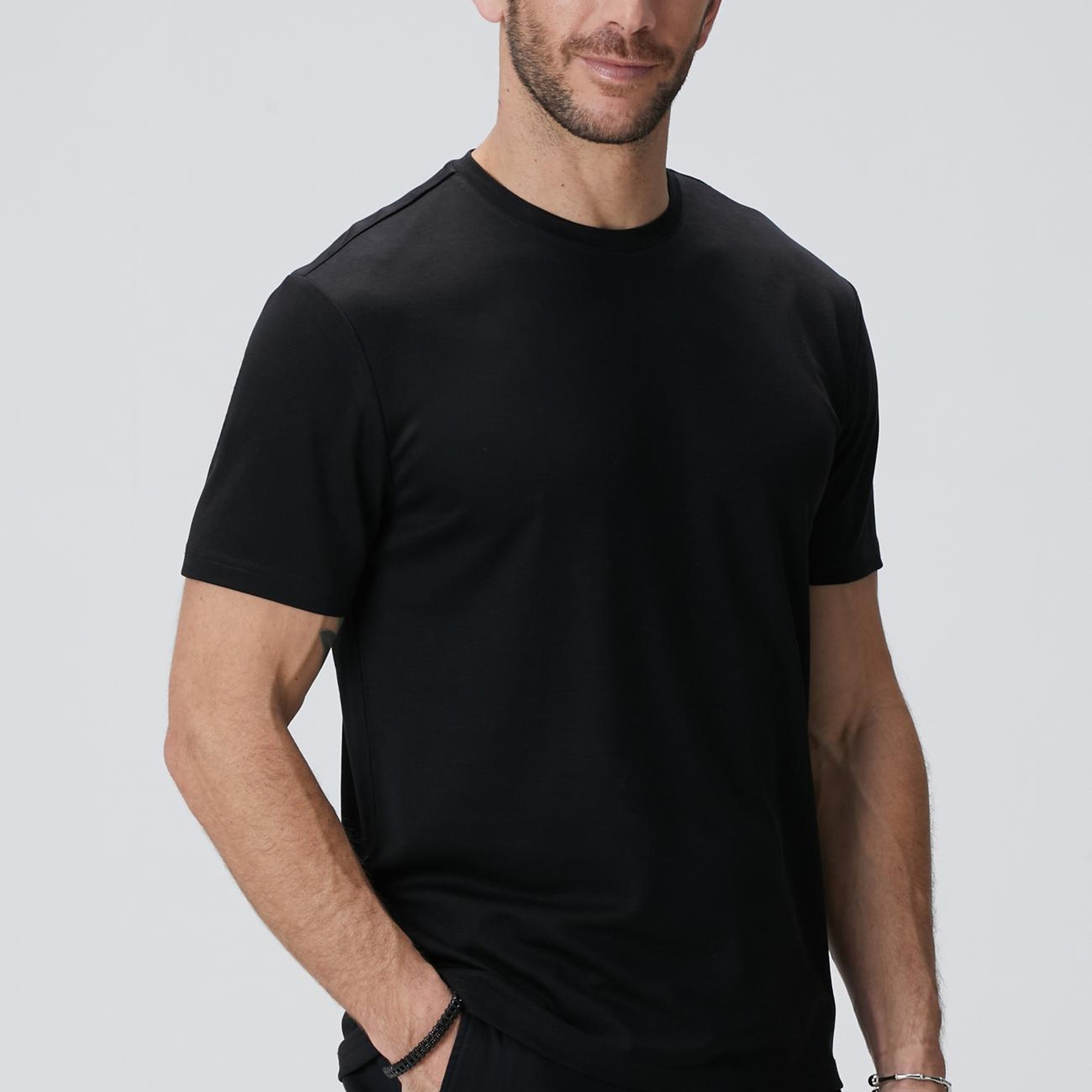 Network Erkek Siyah Basic T-shirt