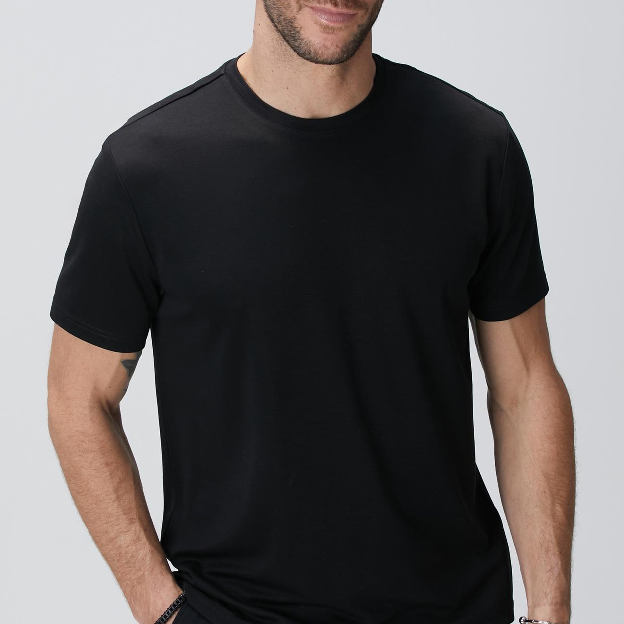 Network Erkek Siyah Basic T-shirt