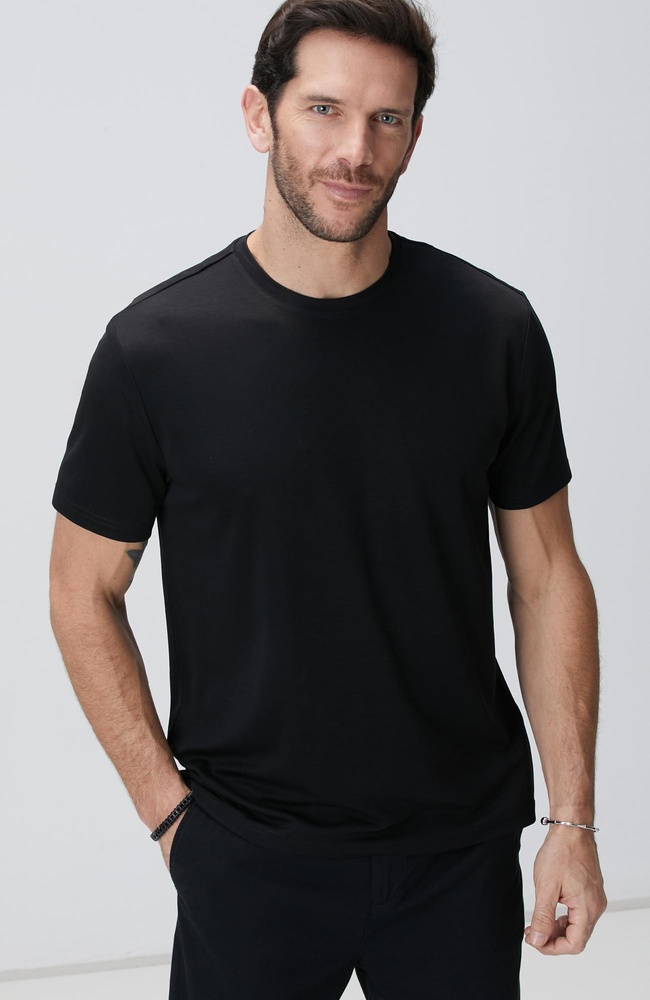  Network Erkek Siyah Basic T-shirt