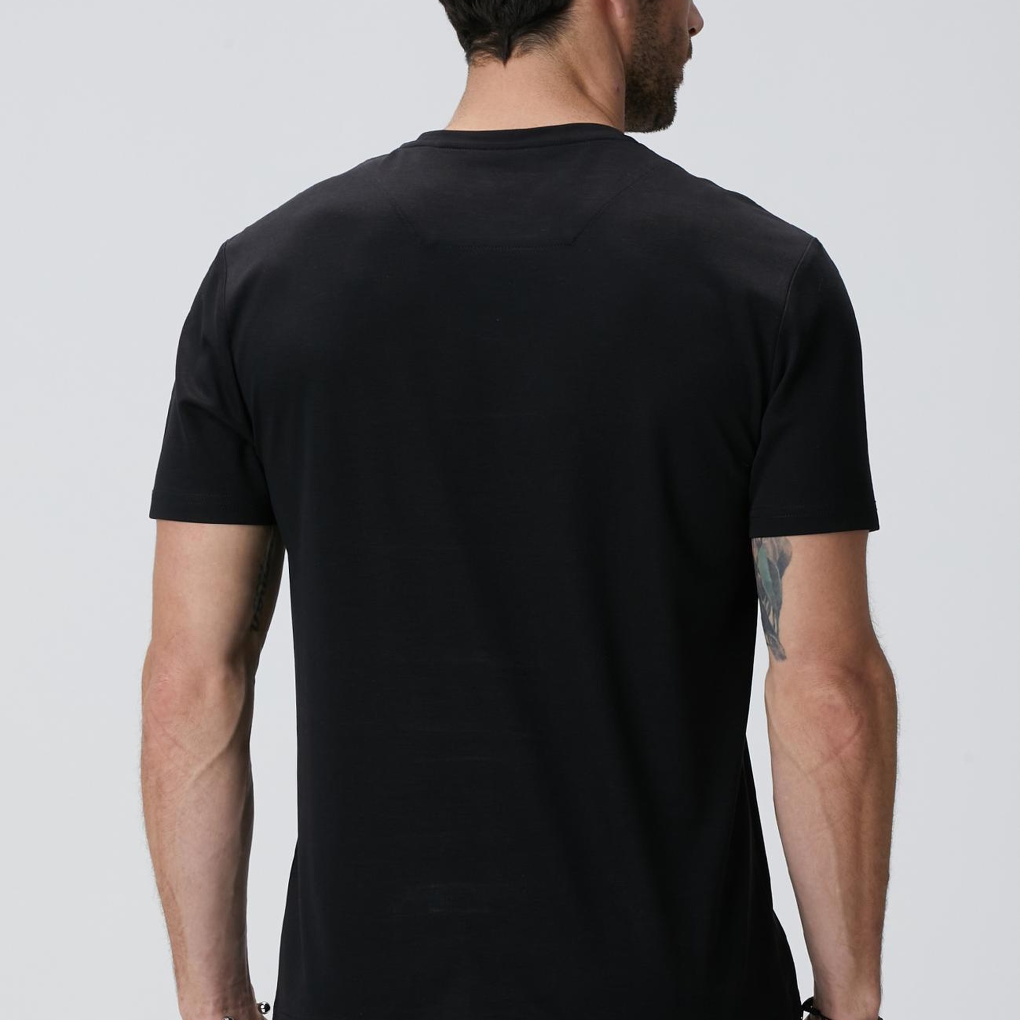 Network Erkek Siyah Basic T-shirt