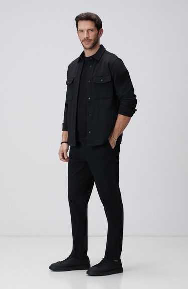  Network Erkek Siyah Basic T-shirt