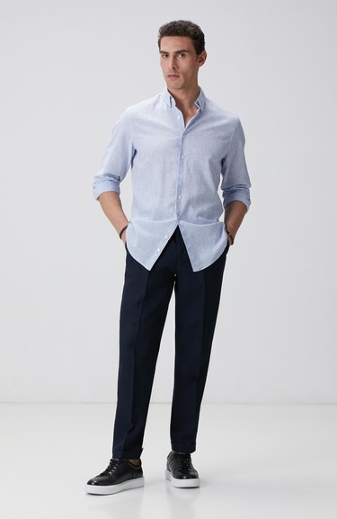  Network Erkek Lacivert Keten Pantolon