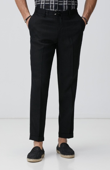  Network Erkek Siyah Keten Jogger Pantolon