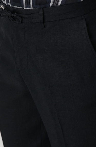  Network Erkek Siyah Keten Jogger Pantolon