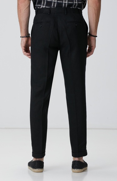  Network Erkek Siyah Keten Jogger Pantolon