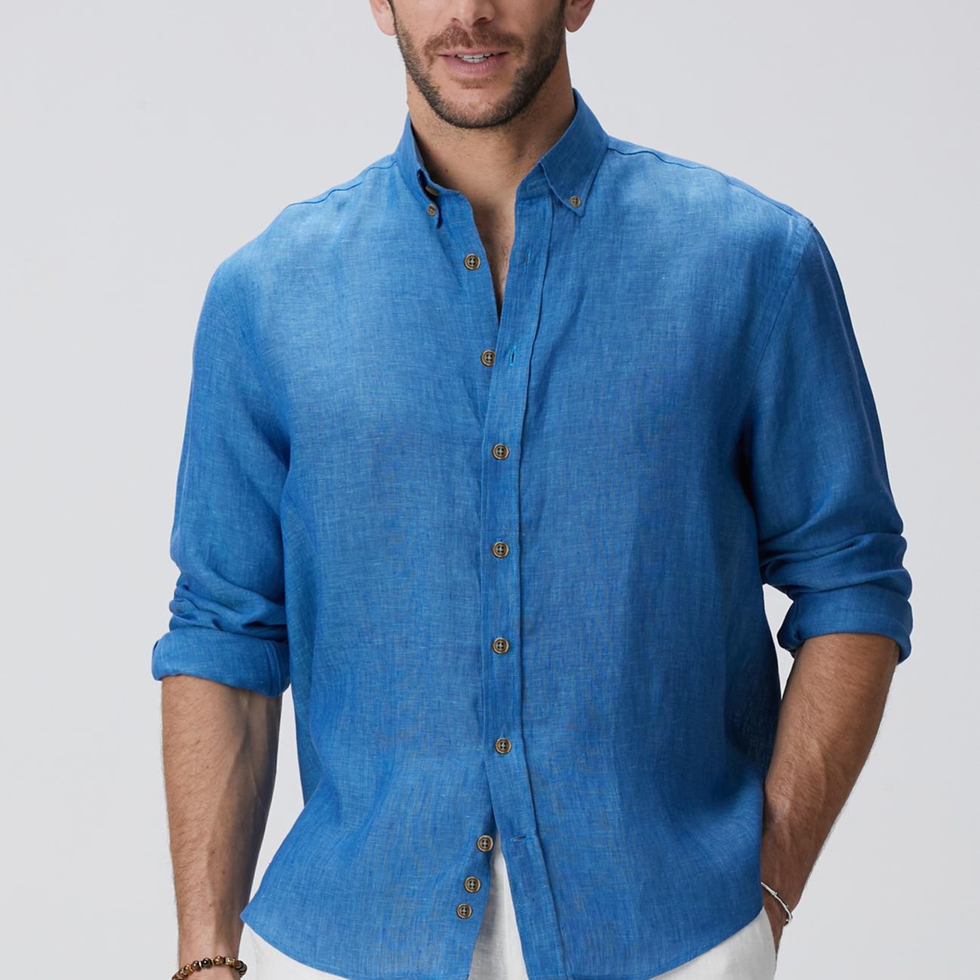 Network Erkek Turkuaz Gömlek