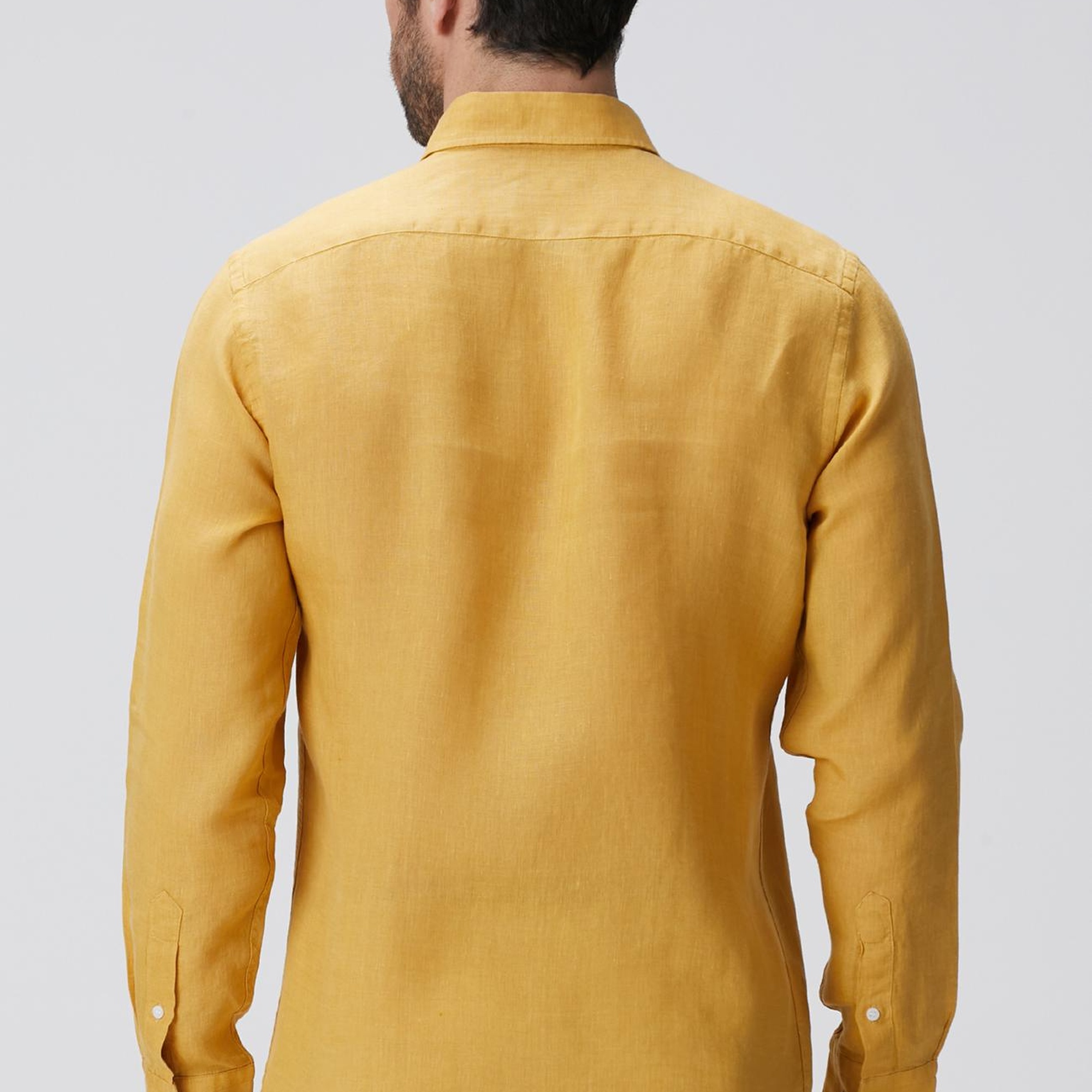 Network Erkek Safran Keten Gömlek