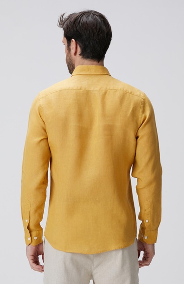  Network Erkek Safran Keten Gömlek