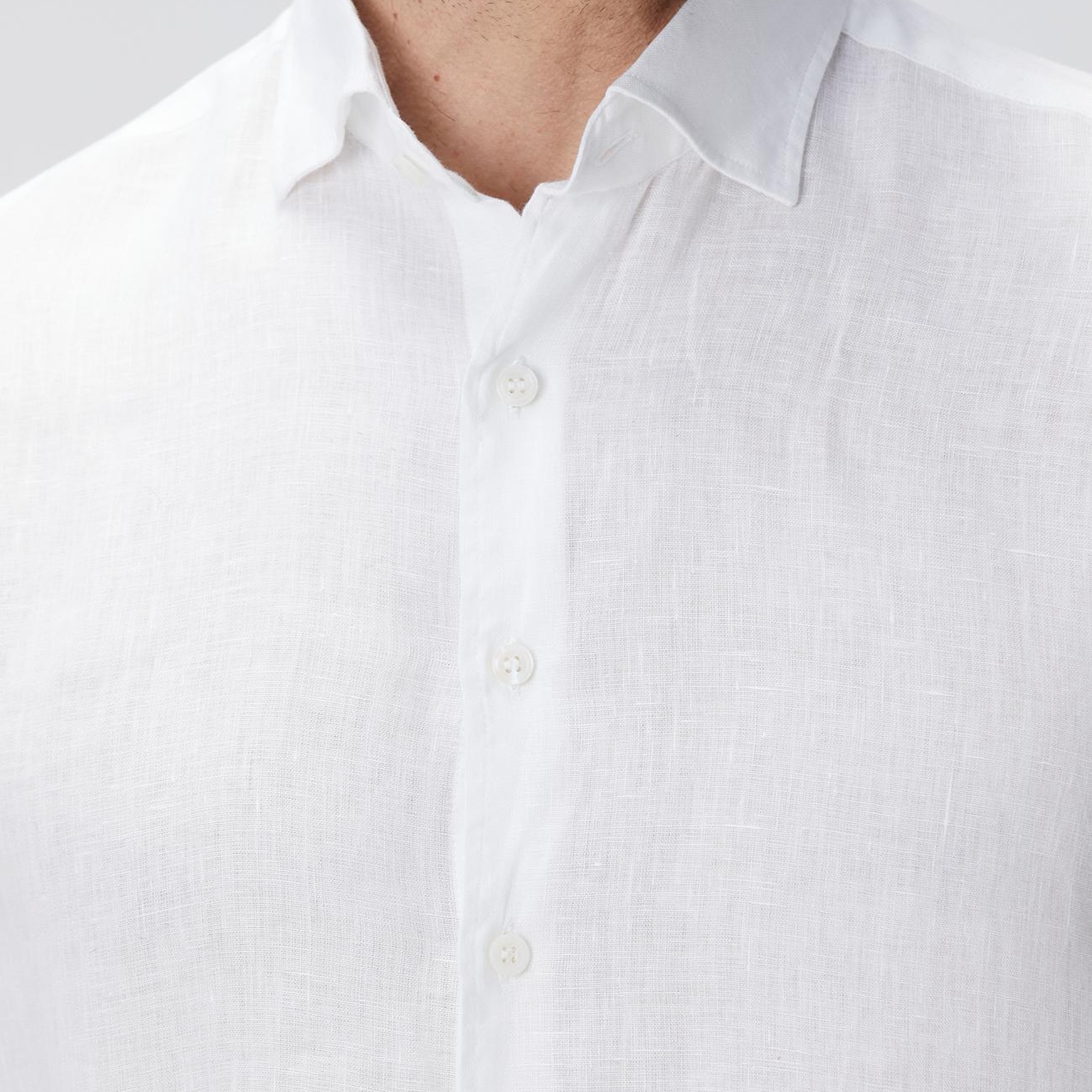 Network Erkek Beyaz Keten Gömlek