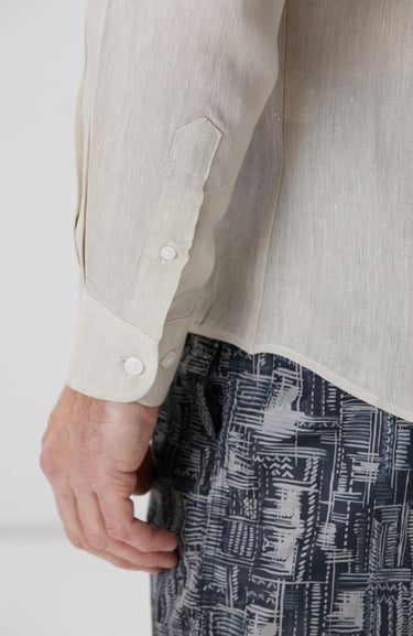  Network Erkek Naturel Keten Gömlek