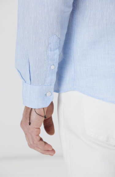 Network Erkek Açık Mavi Keten Gömlek
