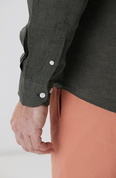  Network Erkek Haki Keten Gömlek