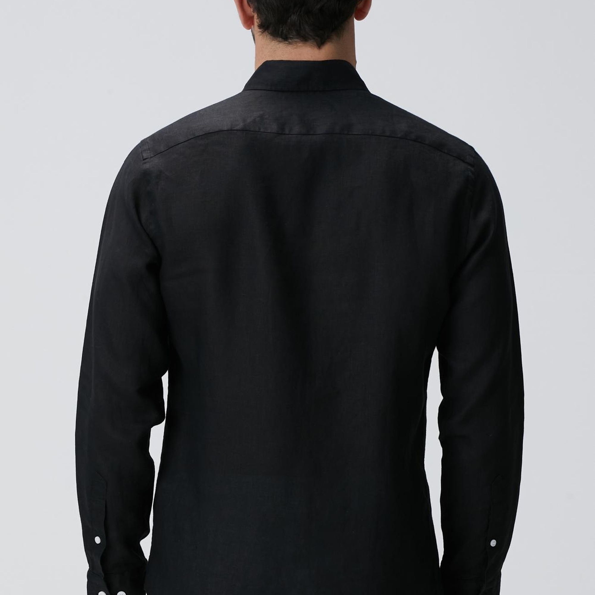 Network Erkek Siyah Keten Gömlek