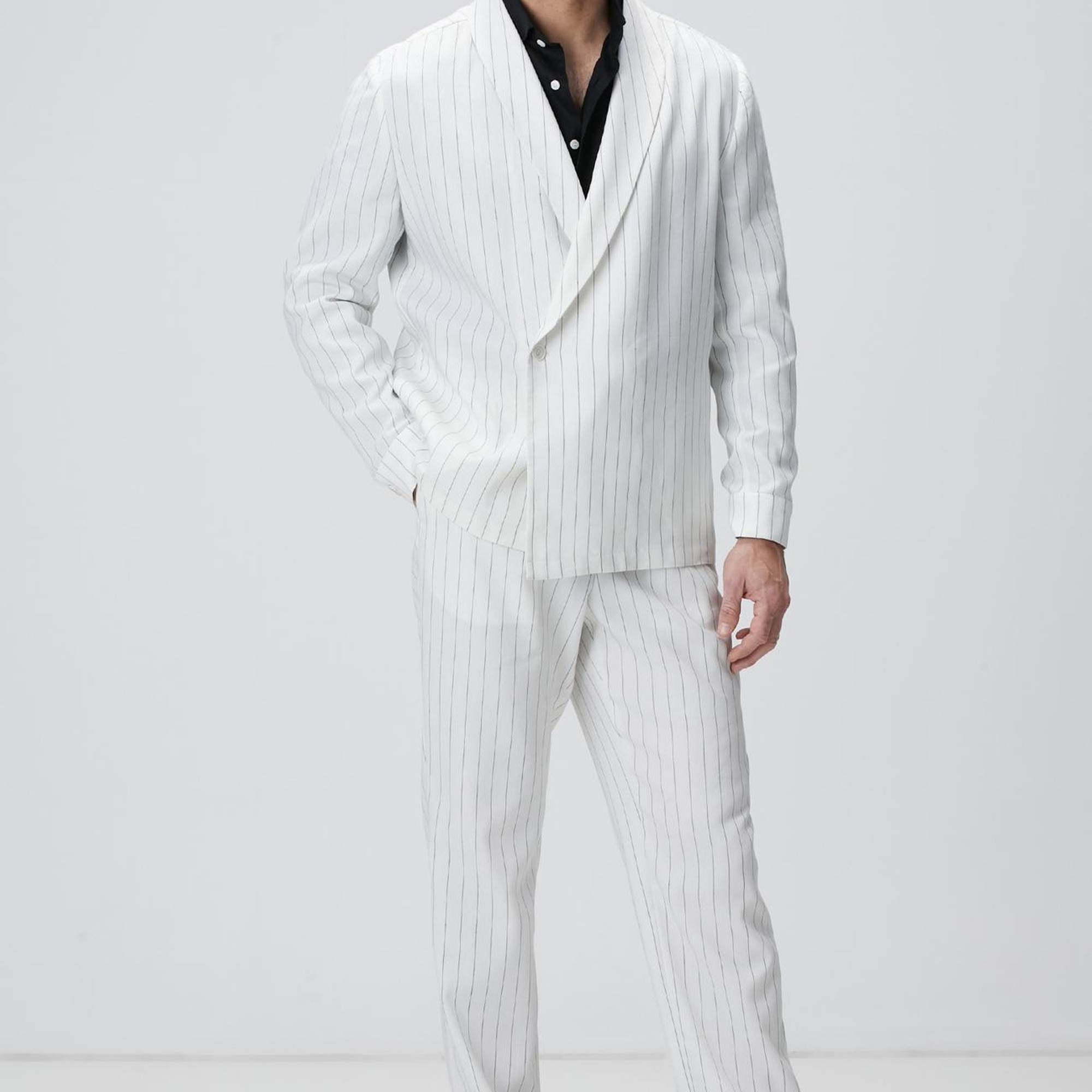 Network Erkek Siyah Keten Gömlek