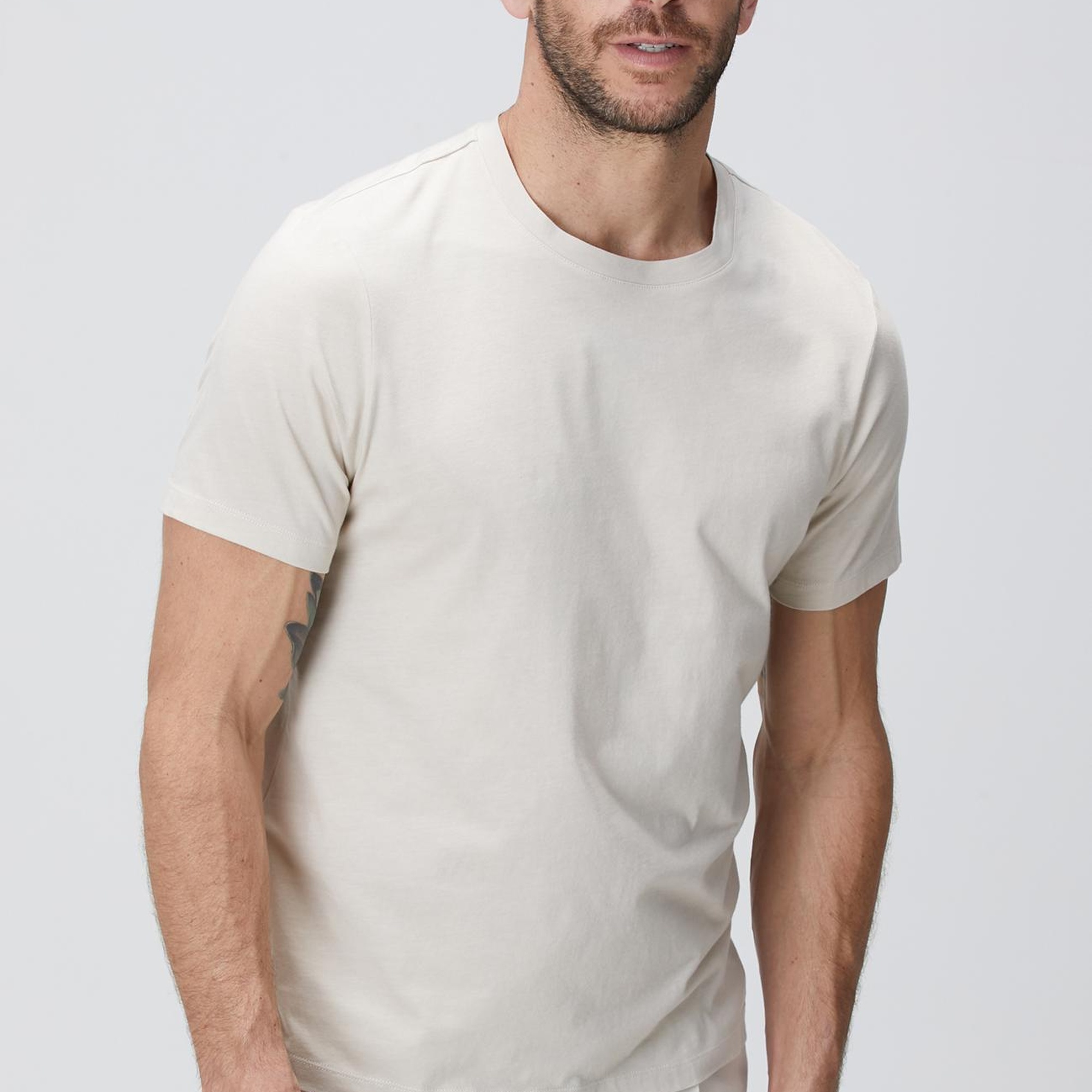 Network Erkek Bej Basic T-shirt