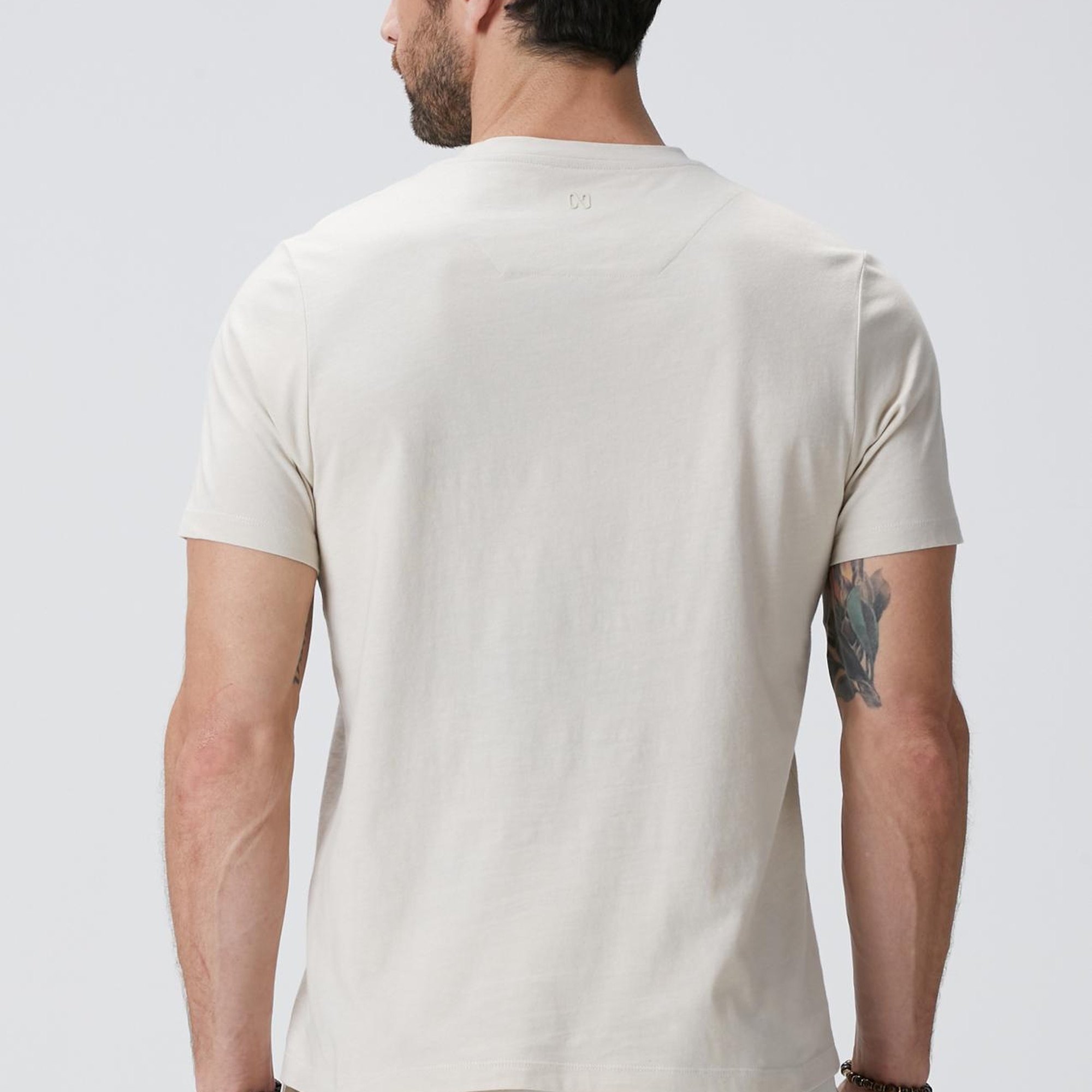 Network Erkek Bej Basic T-shirt