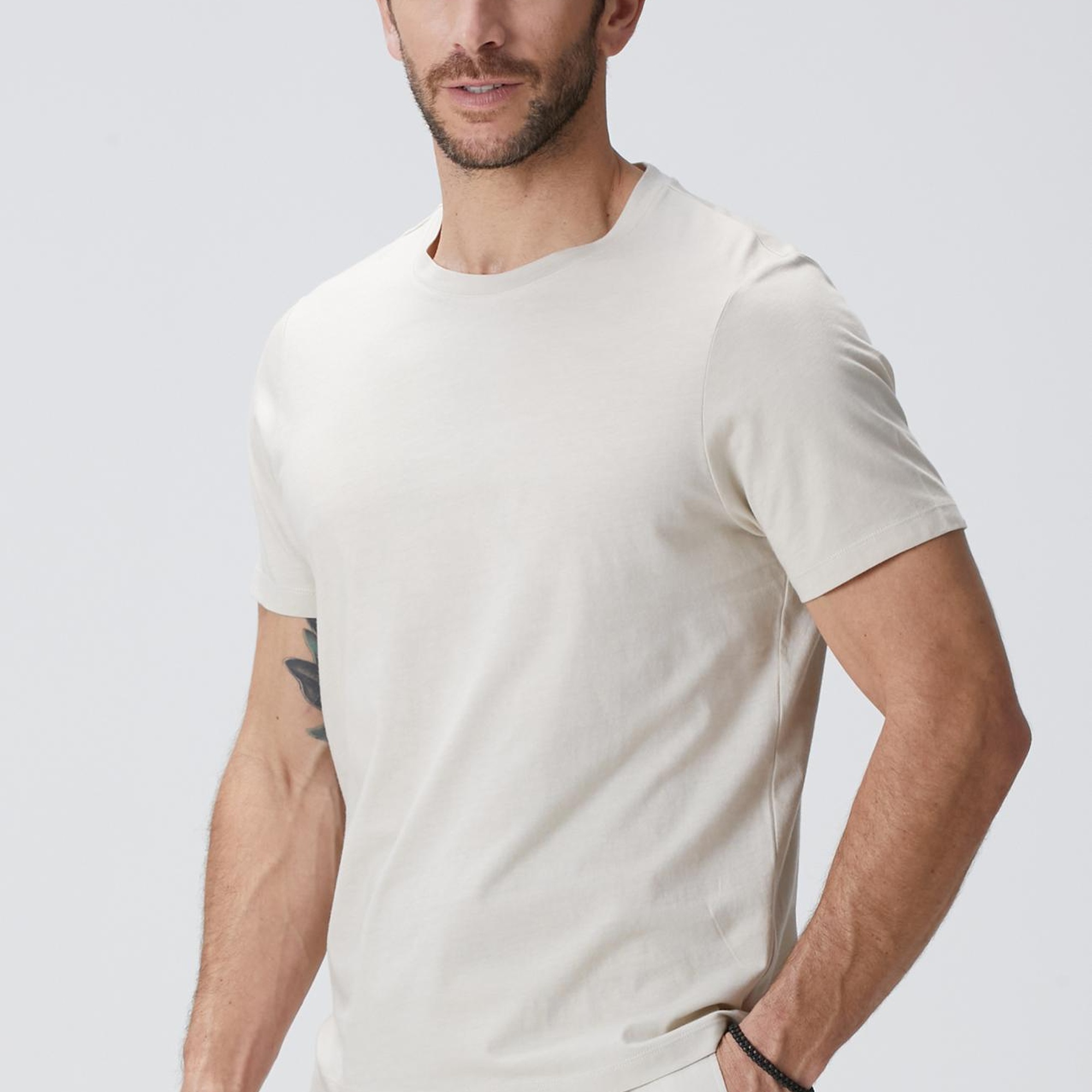 Network Erkek Bej Basic T-shirt