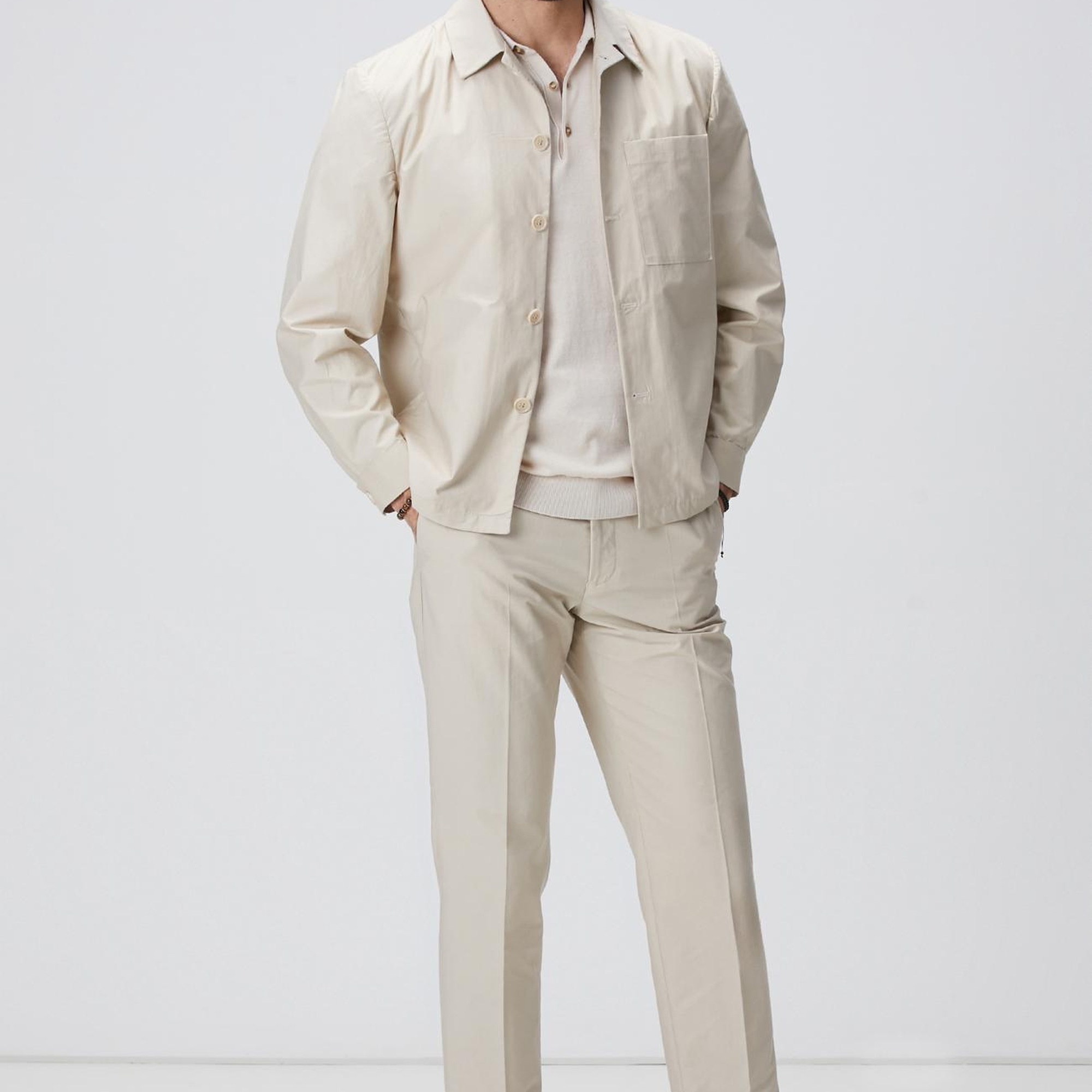 Network Erkek Bej Dış Gömlek