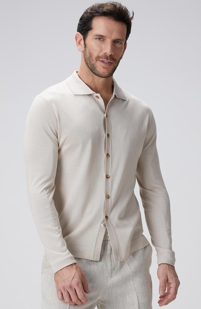  Network Erkek Limited Bej İpek Karışımlı Triko Gömlek