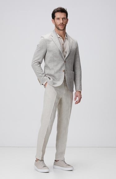  Network Erkek Limited Bej İpek Karışımlı Triko Gömlek