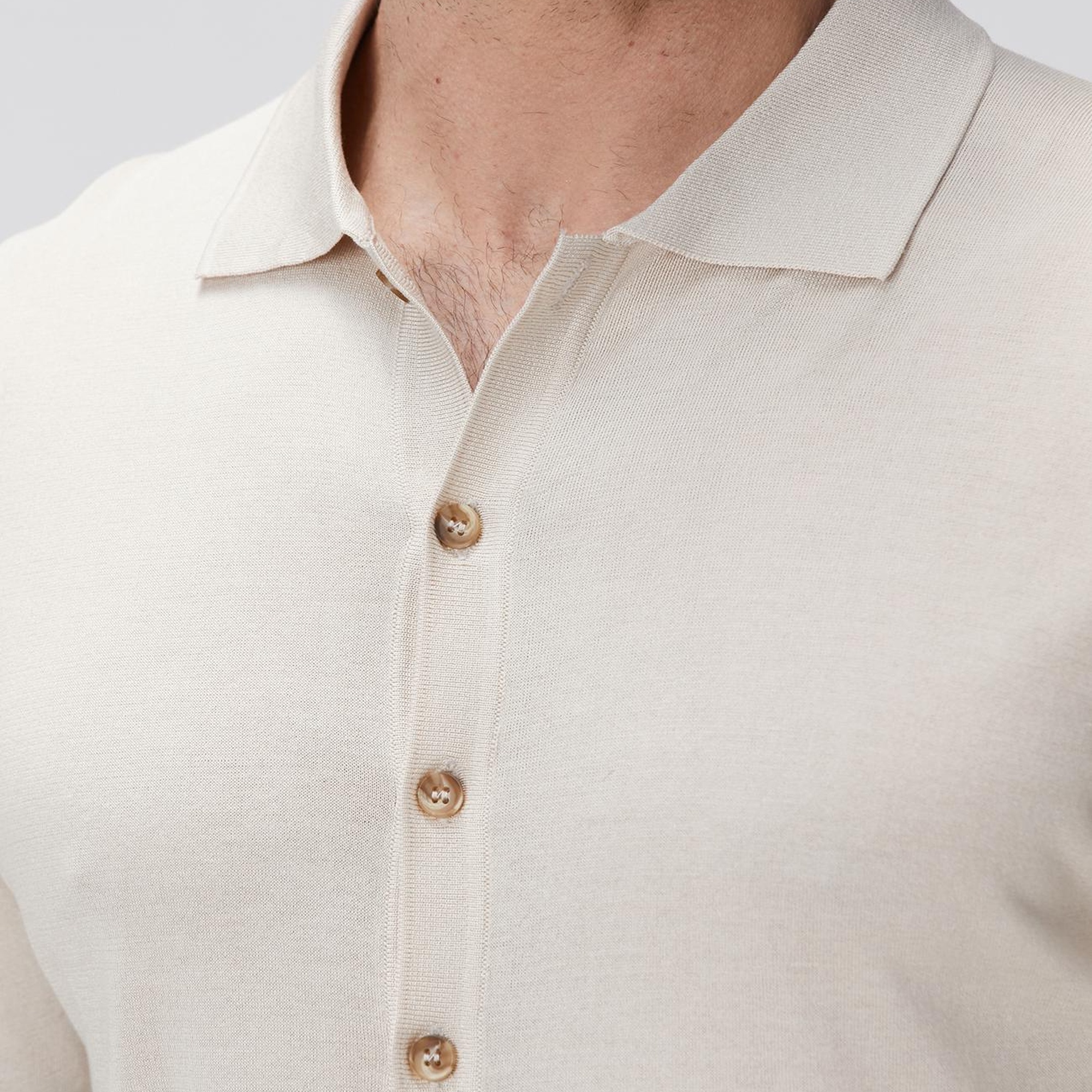 Network Erkek Limited Bej İpek Karışımlı Triko Gömlek