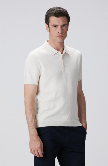  Network Erkek Kırık Beyaz Keten Karışımlı Kazak