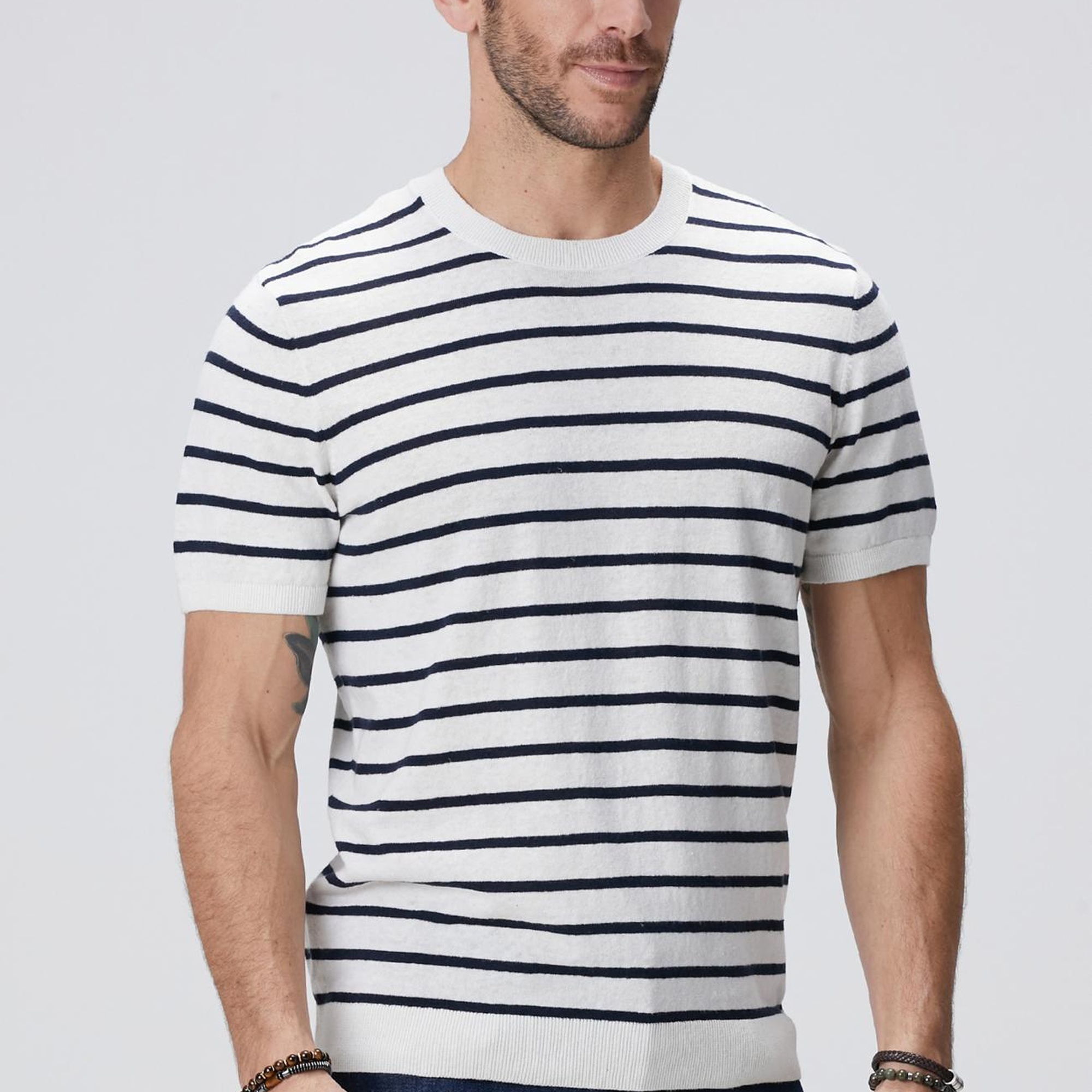 Network Erkek Beyaz Keten Karışımlı Kazak