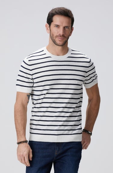  Network Erkek Beyaz Keten Karışımlı Kazak