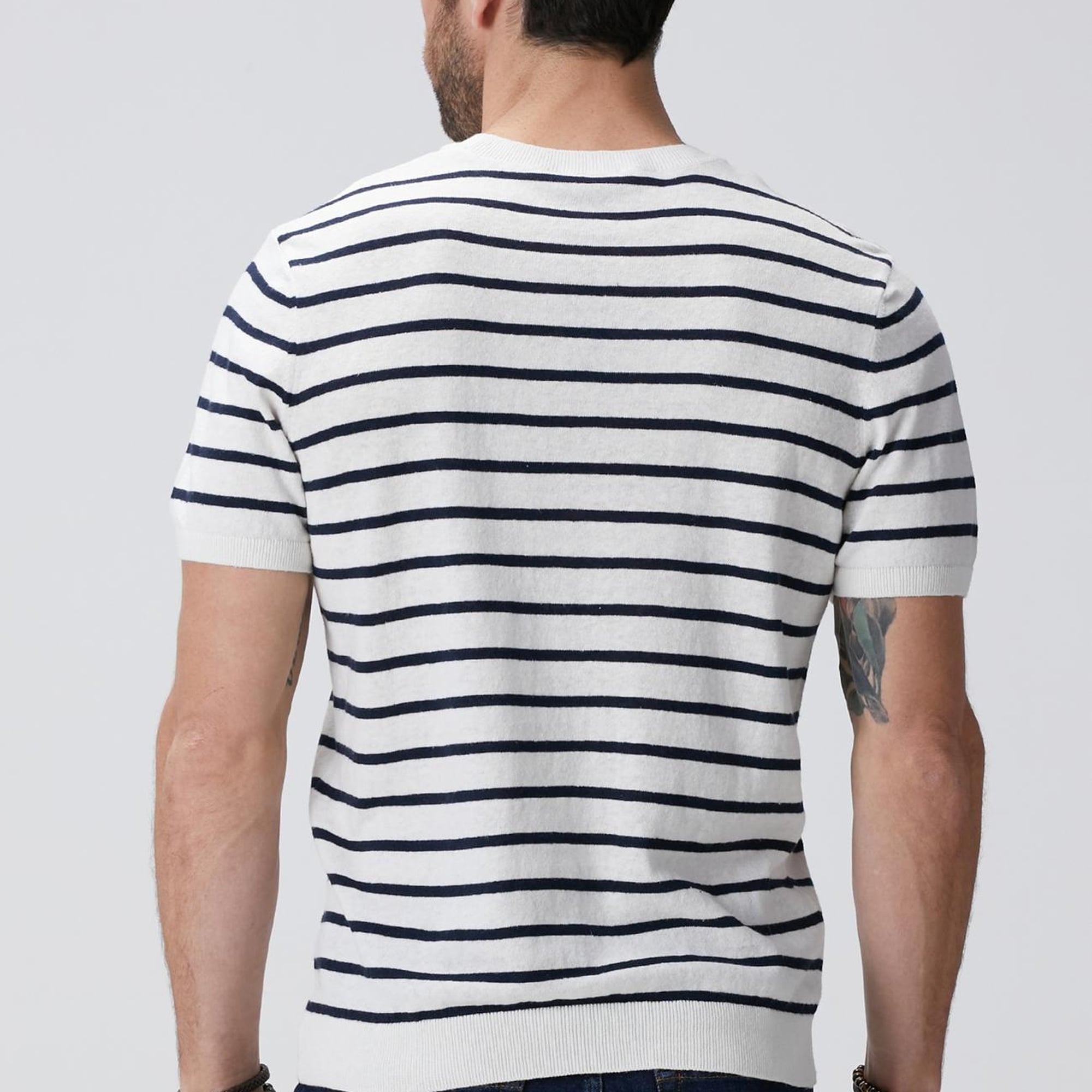 Network Erkek Beyaz Keten Karışımlı Kazak