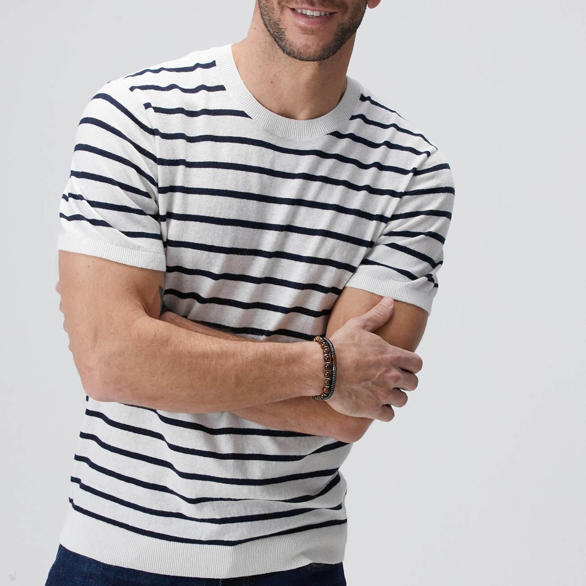 Network Erkek Beyaz Keten Karışımlı Kazak