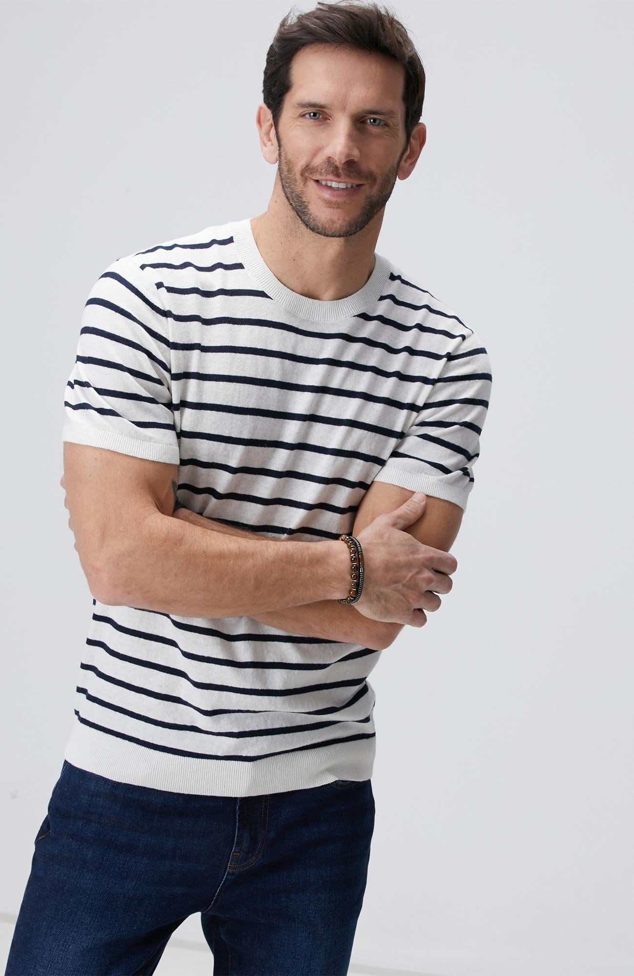  Network Erkek Beyaz Keten Karışımlı Kazak