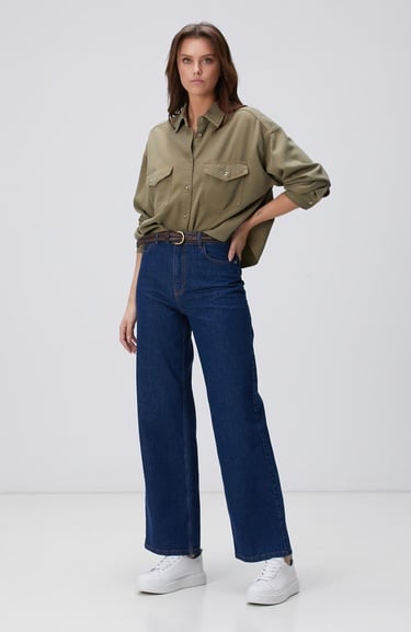  Network Kadın İndigo Denim Pantolon