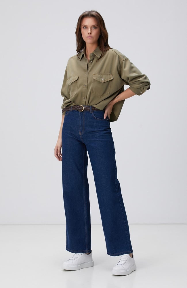  Network Kadın İndigo Denim Pantolon