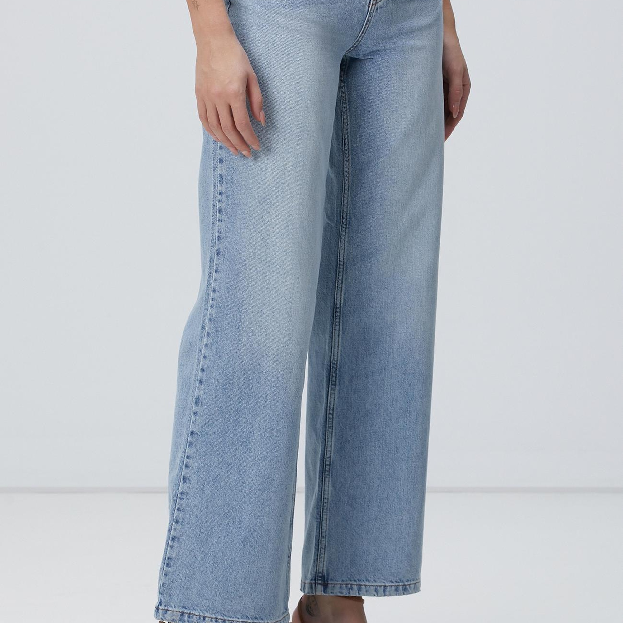 Network Kadın Açık Indigo Mavi Denim Pantolon