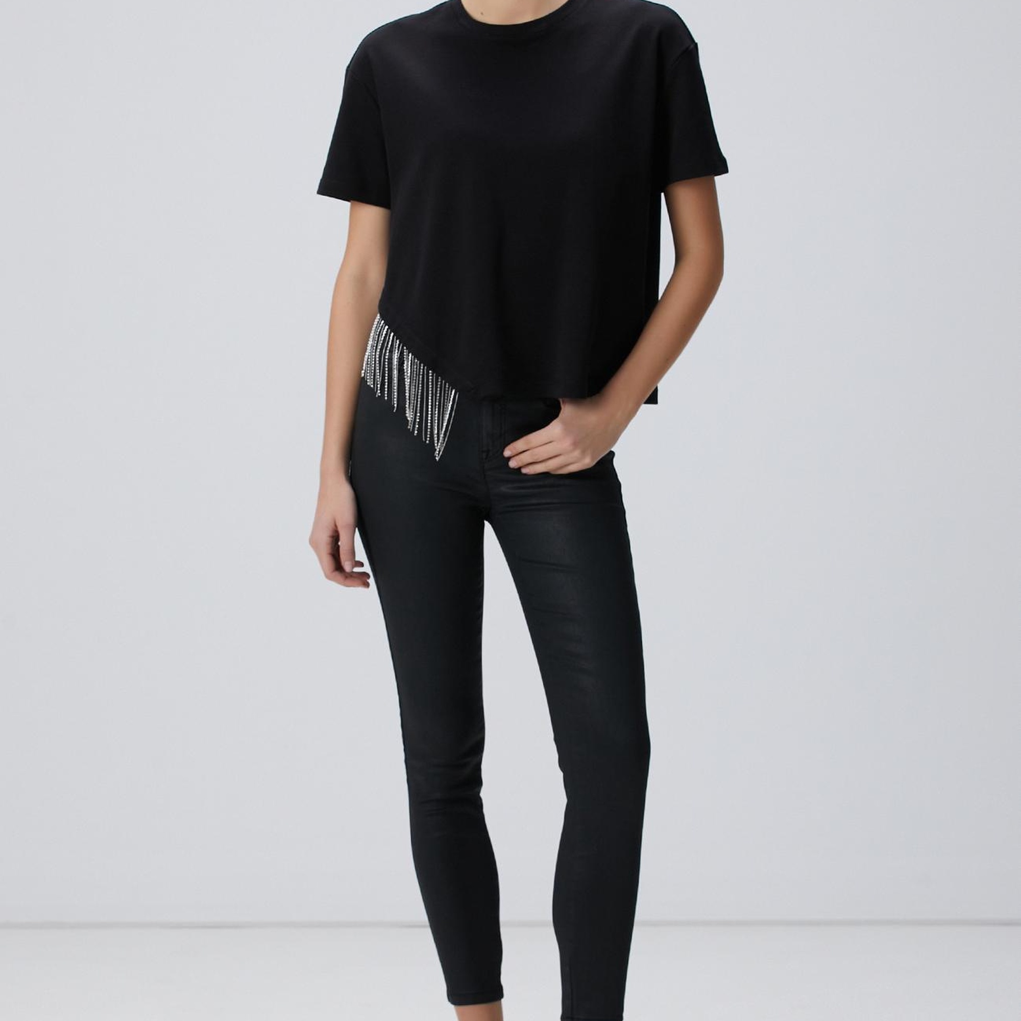 Network Kadın Siyah Denim Pantolon