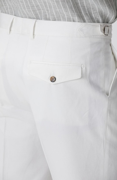  Network Erkek Kırık Beyaz Keten Karışımlı Pantolon