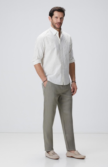  Network Erkek Haki Keten Pantolon