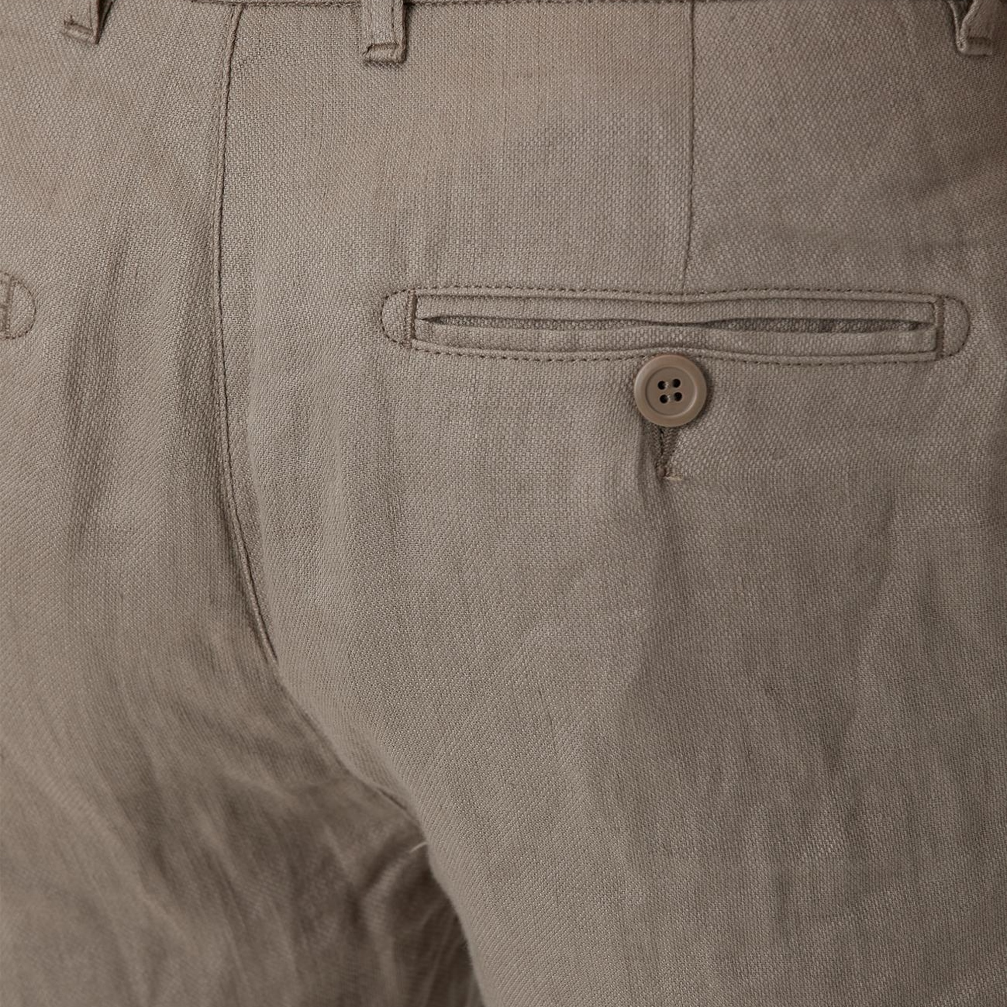 Network Erkek Bej Keten Pantolon