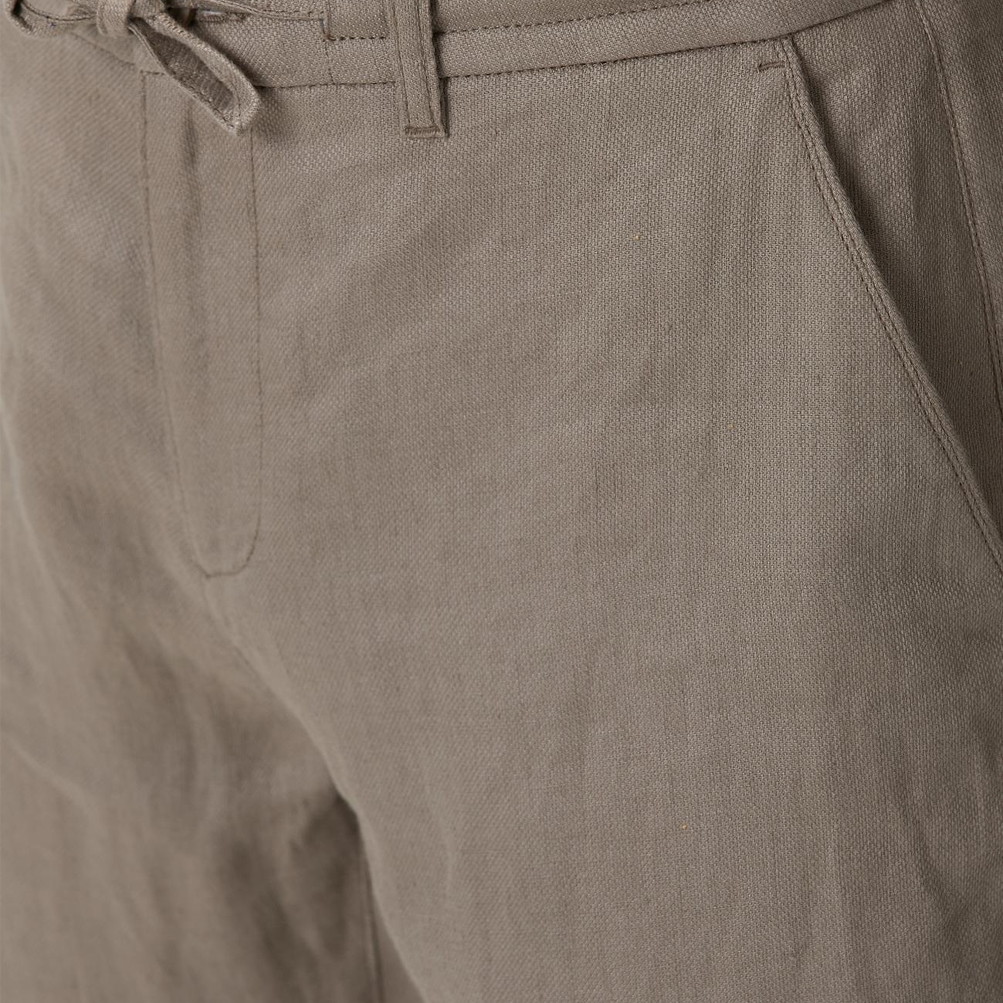 Network Erkek Bej Keten Pantolon