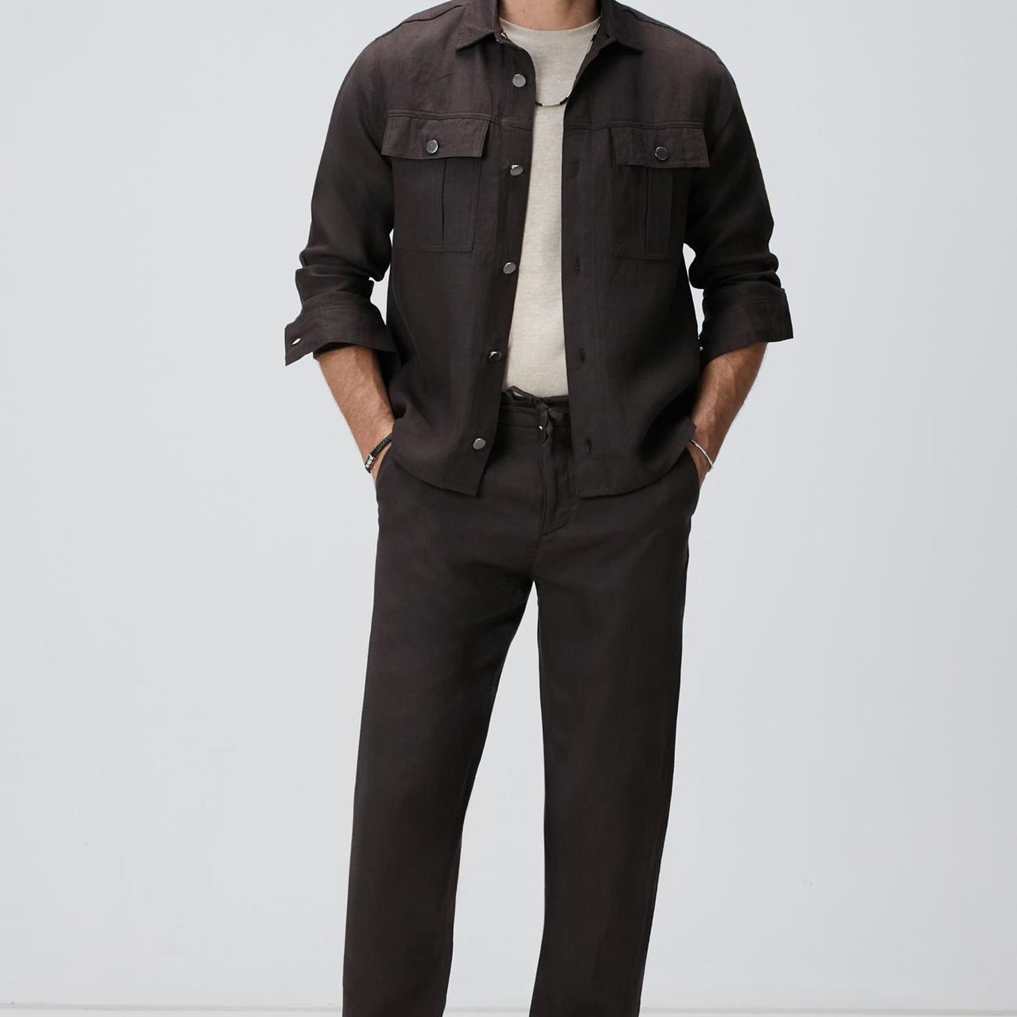 Network Erkek Kahverengi Keten Pantolon