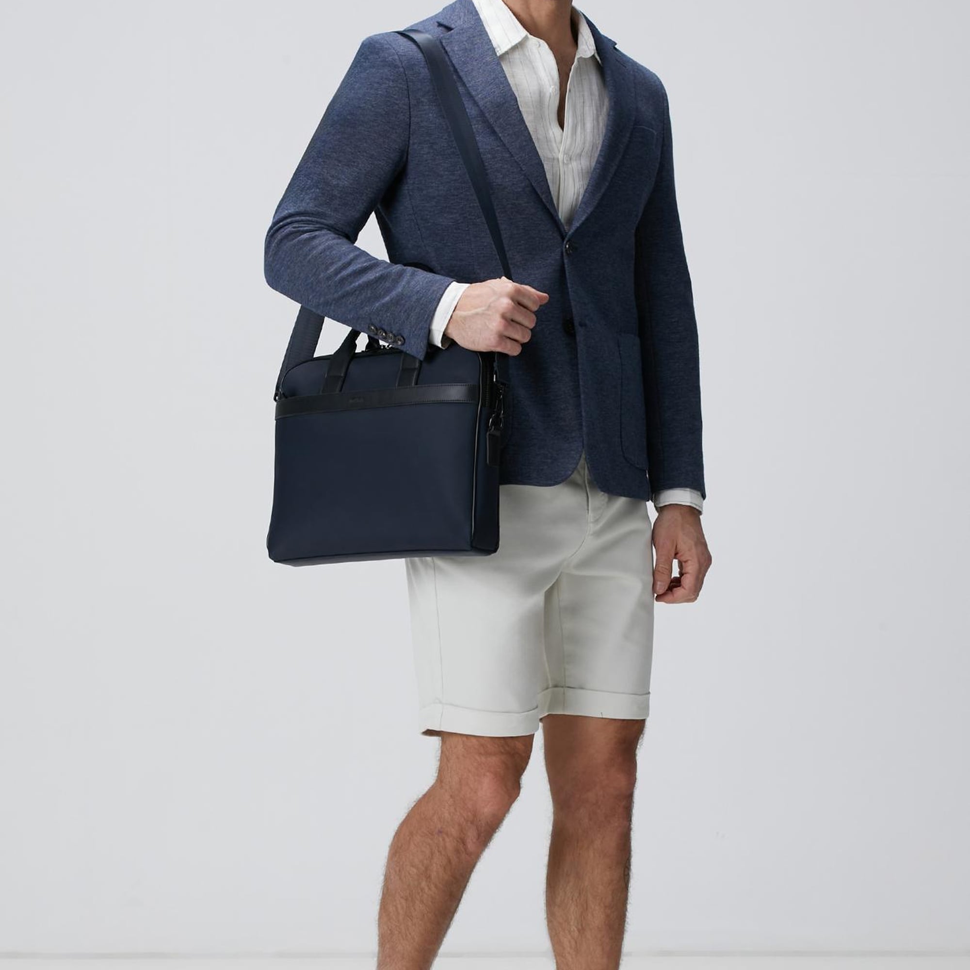 Network Erkek Beyaz Çizgi Desenli Keten Gömlek