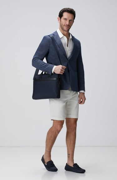  Network Erkek Beyaz Çizgi Desenli Keten Gömlek